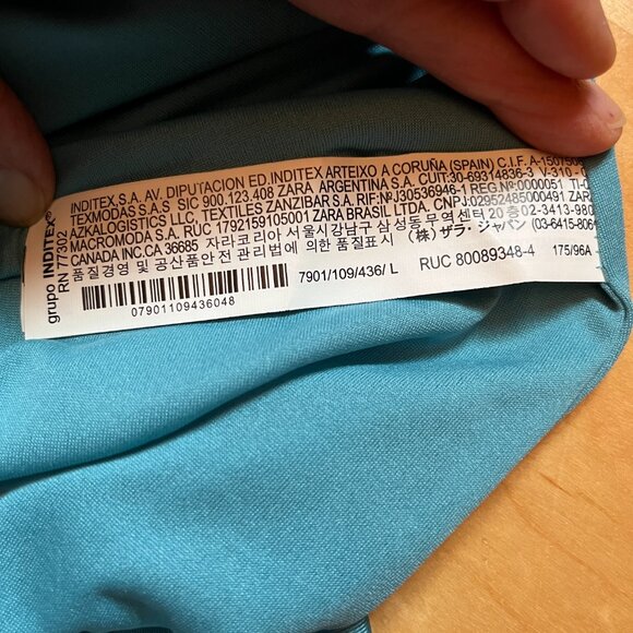 Trafaluc by Zara Floral Patterned Teal midi dress size L - Picture 8 of 11